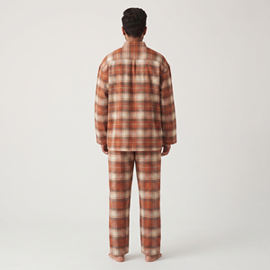 Pijama de franela para hombre, 100% algodón, franela suave de primera calidad, pijama de invierno, ropa de dormir de dos piezas, traje para estar en casa - Product Image 2