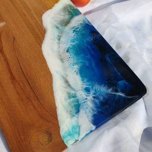 Planche à découper rectangulaire en bois, thème plage, 1,3 cm d'épaisseur, non toxique, facile à nettoyer, passe au lave-vaisselle - Product Image 1