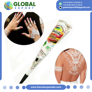 Henné blanc Golecha en cône et tube, art corporel temporaire, application fluide et sans résidus, emballage en vrac, idéal pour les fêtes à thème, les fêtes de plage - Product Image 4