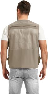Men's Multi Pocket Fishing <b>Vest</b> Outdoor <b>Utility</b> <b>Vest</b> Breathable Lightweight Tactical <b>Vest</b> Solid Color Zipper Closure - Product Image 2