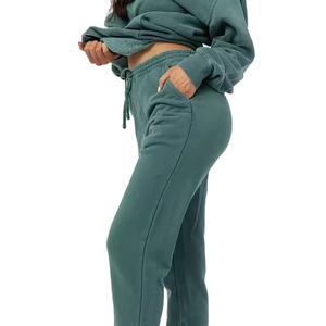 กางเกงวอร์มขายดี คุณภาพสูง สีเขียว สำหรับผู้หญิง ไซส์ XL รับสกรีนโลโก้ ปักลาย กระเป๋าข้างแบบยางยืด สีพื้นเรียบ - Product Image 1