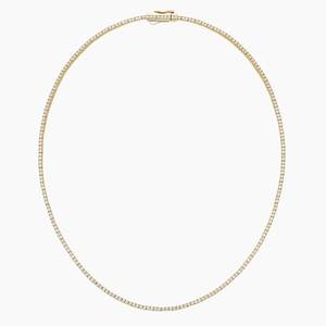 Lab Grown Diamond Tennis <b>Necklace</b> 2.95 Carat Four Prong 10K White Gold IGI Certified Rhodium Plated Classic Luxury <b>Statement</b> - Product Image 4