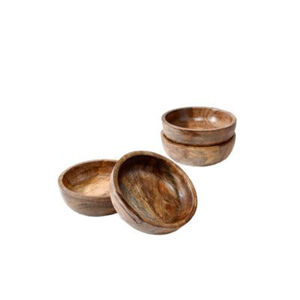 Ensemble de 3 bols de service en bois d'acacia faits à la main, multi-usages, écologiques, pour la cuisine et la décoration intérieure, en vente - Product Image 2