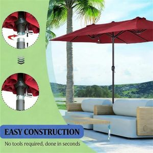 Ombrellone da Giardino per Esterni Rosso Vino, Ombrelloni e Basi per Patio Senza Base - Product Image 2