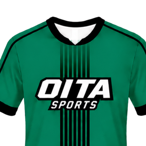 Camiseta de Rugby Verde y Negra de Manga Corta con Cuello Redondo, Transpirable, para Entrenamiento de Equipo, Uniforme Deportivo de Alto Rendimiento - Product Image 3
