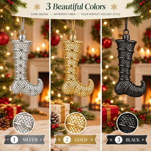 Ornement de Noël en maille métallique argentée pour botte, décoration de chaussette de Noël suspendue, décorations de fête en métal de luxe, vente en gros - Product Image 4