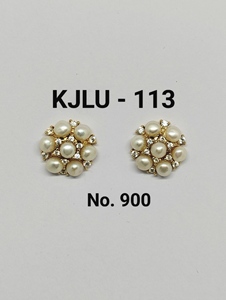 Boucles d'oreilles clous en alliage plaqué or avec perles imitation fleur, bijoux de mariée classiques pour femme - Product Image 4
