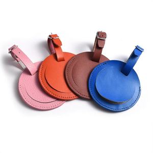 Étiquette de bagage en cuir, durable, écologique, de qualité supérieure, en PU, imperméable, portable, couleur unie, accessoire de voyage - Product Image 1