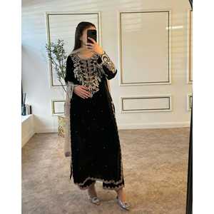 Hermosa ropa de fiesta, parte superior inferior y elegante Dupatta XL, talla - Product Image 2