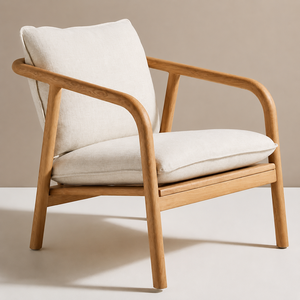 Fauteuil d'appoint extérieur moderne en teck massif - Product Image 1