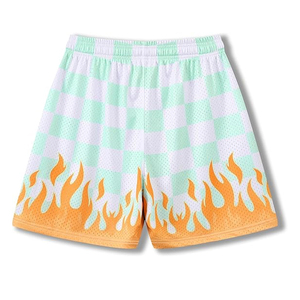 Streetwear <b>Mens</b> Heavyweight Basketball Mesh <b>Shorts</b> Sublimation Checkered <b>Pattern</b> Quick Dry Drawstring Sportswear Bulk Supply - Product Image 2