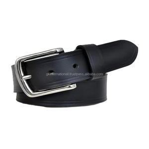 Cinturón de Cuero Genuino Negro con Acabado Antiguo y Hebilla Plateada de 40 mm de Ancho para Hombre, Estilo Casual y de Vestir - Product Image 2