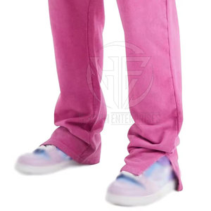 Pantalones Casuales Diarios para Hombre, Mezcla de Algodón, Cintura con Cordón, Corte Holgado, Pierna Ancha, Estilo Moderno, Pantalones Deportivos Acampanados - Product Image 5