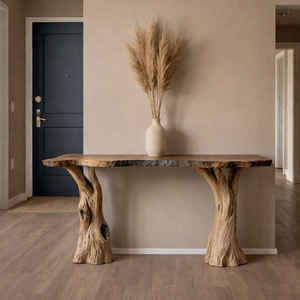 Handmade Natural Solid Wood <b>Table</b> Modern Home Living Room Entrance <b>Table</b> Curved Solid Wood <b>Console</b> <b>Table</b> Best Price - Product Image 4
