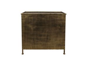 Industrial Style Antique Brass Finish <b>Metal</b> Glass Door Living Room <b>Cabinet</b> Modern 2 Door Sideboard Credenza - Product Image 5