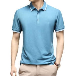 Atractiva camiseta Polo de algodón para hombre patrones impresos personalizados de punto Casual manga corta cuello Polo camiseta para hombres - Product Image 5