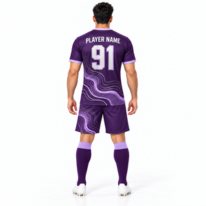 Uniforme de Fútbol en Oferta, 100% Algodón, Secado Rápido, Ligero, Conjunto de Camiseta y Pantalones Cortos, Nombre del Equipo Personalizado, Entrenamiento de Verano - Product Image 4