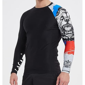 Custom Logo Men Long Sleeve Rash Guard <b>Compression</b> <b>Shirt</b> Graphic Print UV Protection OEM Manufacturer Bulk - Product Image 5