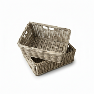 Cestas de Almacenamiento de Ratán Natural XL para Organización del Hogar, Cestas Decorativas Tejidas a Mano Ecológicas de Gran Capacidad - Product Image 1