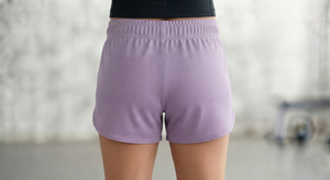 Women's High <b>Waist</b> Spandex Knit <b>Elastic</b> <b>Waist</b> Drawstring Anti-Slip Breathable Quick Dry Yoga Gym Fitness Shorts - Product Image 2