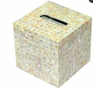 Boîte à mouchoirs tendance de luxe en nacre, support décoratif pour serviettes de table - Product Image 6