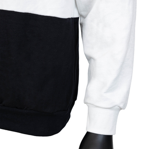 Polo à manches longues pour homme, tricoté, décontracté, à blocs de couleur, coupe classique, style rayé blanc et noir - Product Image 3