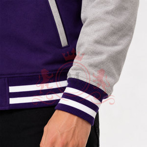 Classic Design Purple <b>White</b> Letterman <b>Jacket</b> Premium Fit Button Front Ribbed Hem Modern Casual Street Style - Product Image 5