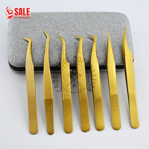 Hot Sell Stainless Steel Eyelash Tweezers Lash Extensions Tweezers Eyelash Volume Tweezers for Eyelashes with Own Custom logo - Product Image 1