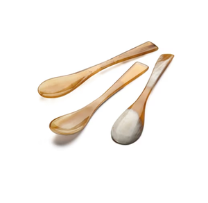 Cuillère en corne de buffle classique de qualité supérieure, faite à la main, couleur naturelle, finition artisanale, décoration de table, cuillères à dessert - Product Image 2