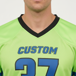 Maillot de football YITE personnalisé avec logo, en maille 100% polyester, col montant, coupe ample, unisexe, style rétro streetwear - Product Image 6