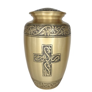 Urna de cremación de la mejor calidad para cenizas humanas con tapa segura y elegante acabado artístico decorativo. - Product Image 1