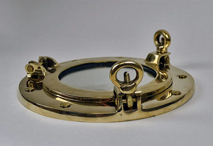 Nautical Ship Wheel Wall Decor Gold Aluminum Coastal Beach House Marine Theme Accent - Product Image 2