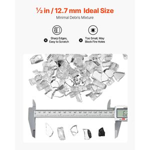 Pietre di Vetro Riflettenti per Braciere ad Alta Temperatura da 4,5 KG (10 LBS), Spessore 1/2 Pollice, Senza Fumo, Accessori per Caminetti - Product Image 5