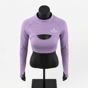 <b>Women</b> Mock Neck Long Sleeve Crop Top Breathable Solid Yoga Bolero <b>Shrug</b> Crop Top Gym Bolero - Product Image 6