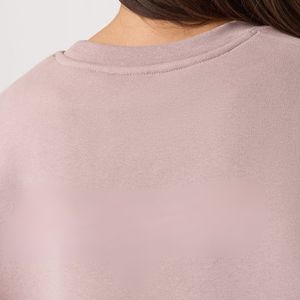 Sweat-shirt à col rond rose poudré pour femme, coupe décontractée, pull oversize à manches longues, streetwear décontracté, toucher doux, à porter au quotidien - Product Image 4