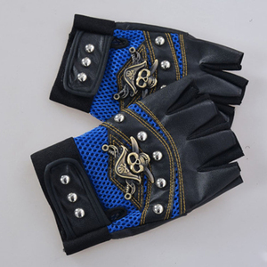 Guantes de PU de Medio Dedo con Diseño de Calavera y Cierre de Hebilla, Unisex, Casuales, para Verano, Color Negro - Product Image 6