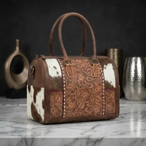 Vegan Leather Vintage Style Women's Hand Bag Elegant Design Pattern Chains Decoration Two Straps Large Capacity Leather <b>Handbag</b> - Product Image 6