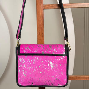 Bolsos de hombro metálicos de piel de vaca de diseño al por mayor bolsos de lujo de piel auténtica de alta calidad para mujer - Product Image 5