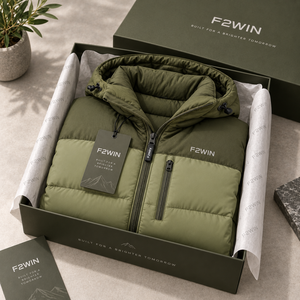 Chaqueta Acolchada con Capucha para Hombre F2WIN, Chaqueta de Invierno Gruesa de Poliéster, Resistente al Viento, Diseño Casual de Color Sólido con Cierre Frontal, Venta al Por Mayor - Product Image 5