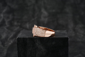 Anillo de Lujo para Hombre, Oro Blanco Sólido de 14K, Estilo Hip Hop, con Incrustaciones Completas de Diamantes, Alfabeto Redondeado, Diamantes Cultivados en Laboratorio, VVS, Clásico, para Boda - Product Image 5