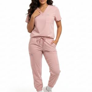 Unisex Nurse Scrubs Set Woven Fabric Medical Uniform for Hospital Professionals Comfortable cotton Polyester Scrub Suits - Product Image 4