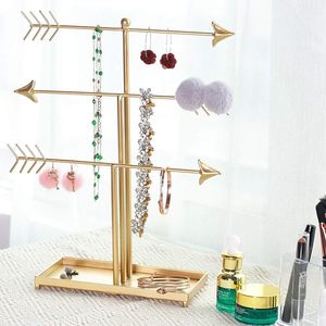 Expositor de Joyas de Lujo con Diseño de Flecha Dorada, Organizador Metálico para Pendientes, Collares y Pulseras, Soporte de Almacenamiento de Joyas para Tocador - Product Image 6