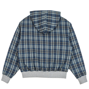 เสื้อฮู้ดซิปผู้ชายลายสก็อตแบบกลับด้านได้ ทรงปกติ สวมใส่สบายๆ สำหรับฤดูใบไม้ร่วง ผลิตจากผ้าโพลีเอสเตอร์ผสมฝ้าย ทอแบบระบายอากาศได้ดี - Product Image 4
