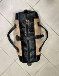 Bolsa de Viaje de Piel Auténtica de Calidad de Exportación, con Cierre, Ligera, Gran Capacidad, Correa Ajustable, Modelo LHODB-0082B - Product Image 3