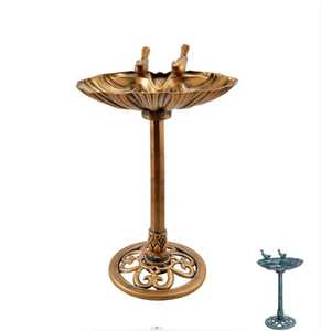 Mangeoire à oiseaux en verre rouge avec fleurs, sur piquet, alimentée à l'énergie solaire, pour jardin extérieur, bain d'oiseaux, station d'alimentation pour oiseaux sauvages, décoration de jardin, pièce d'art paysager - Product Image 5