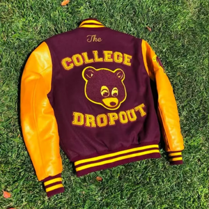 UNIQUE CLOTHING Veste d'hiver pour homme, style universitaire et streetwear, respirante, avec col montant et broderies de patchs en chenille personnalisés - Product Image 3