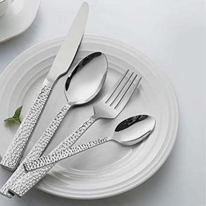 Juego de cubiertos con mango martillado Chapado en plata de nuevo diseño de color personalizado al por mayor para mesa con cuatro piezas - Product Image 5