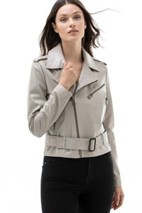 Chaqueta de Cuero para Mujer, Abrigo Cálido de Moda para Otoño e Invierno, Chaqueta Sencilla de PU con Cierre - Product Image 2