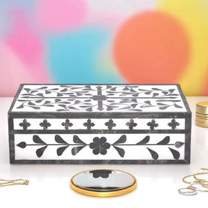 Caja de Joyería Decorativa Hecha a Mano con Diseño Marroquí de Flor de Amor con Incrustaciones de Hueso Ecológica, Decoración para Mesa del Hogar, Año Nuevo - Product Image 1