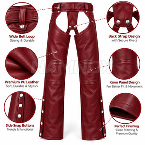 Chaps en cuir de qualité supérieure, couleur unie, pour usage extérieur, chaps en cuir pour hommes, chaps en cuir les plus vendus - Product Image 5